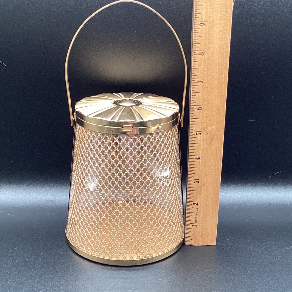 Vtg 1950’s Majestic Hard Purse Mirror Lid Lantern Handbag Gold Mesh minordamage - Picture 11 of 11